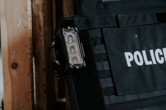 ballistic shield light side mounted on shield